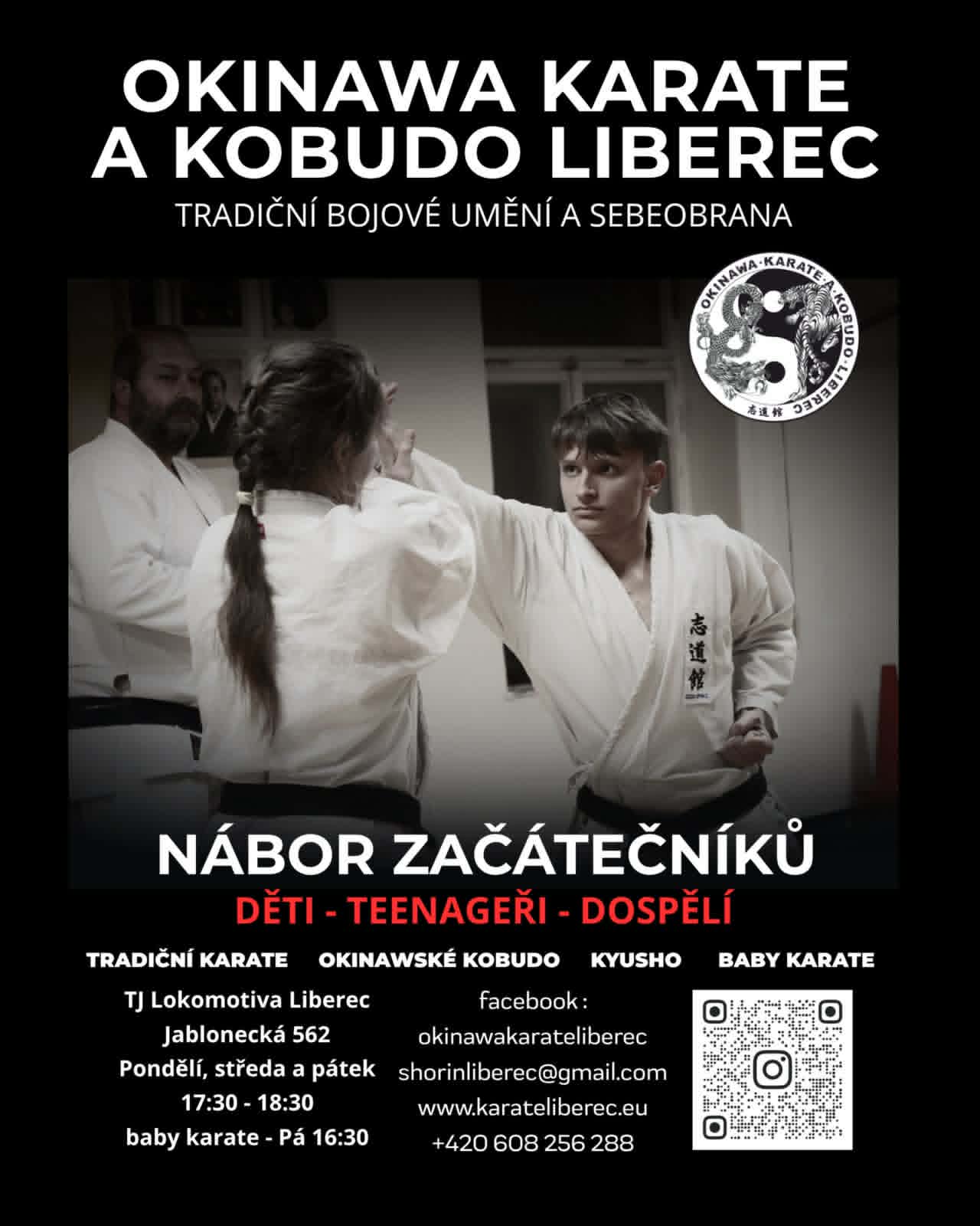 Aktuální náborový leták OKINAWA KARATE A KOBUDO LIBEREC